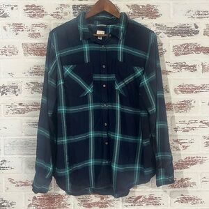 A New Day Shirt Button-down Navy Trail Pockets Long Sleeve Sz XXL